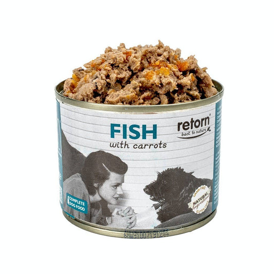 Ração Húmida 100% Natural para Cães com Peixe e Cenoura - 185 Gr