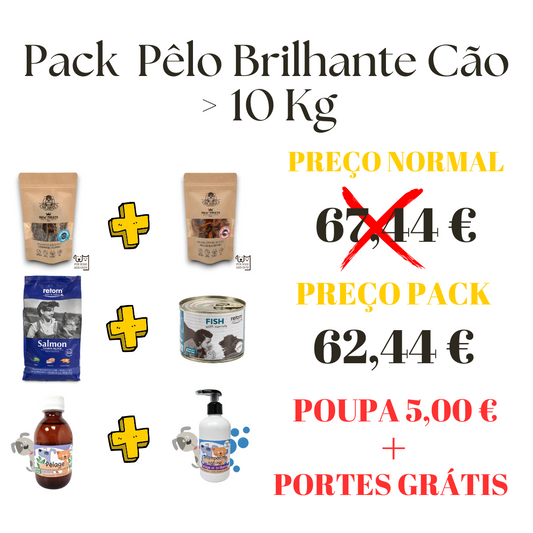 Pack Pêlo Brilhante Cão > 10 Kg