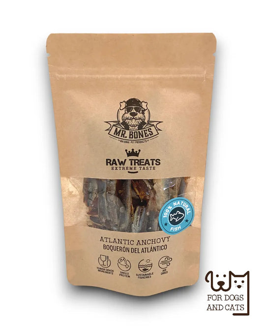 Raw Treats Anchovas do Atlântico - Snack 100% Natural para Cães e Gatos