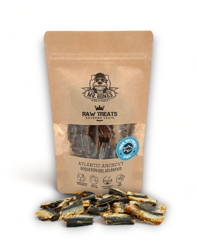 Raw Treats Anchovas do Atlântico - Snack 100% Natural para Cães e Gatos