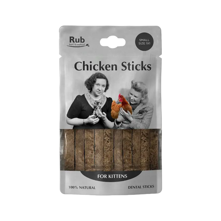 Rub Dental Stick de Frango para Gatinhos 100g - Tamanho Pequeno 1x1 -100% Naturais